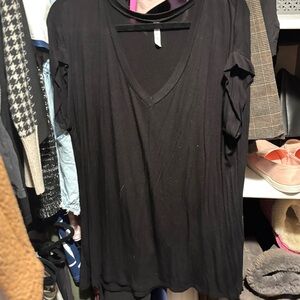 MTS Bamboo Classic Black V-Neck Tee